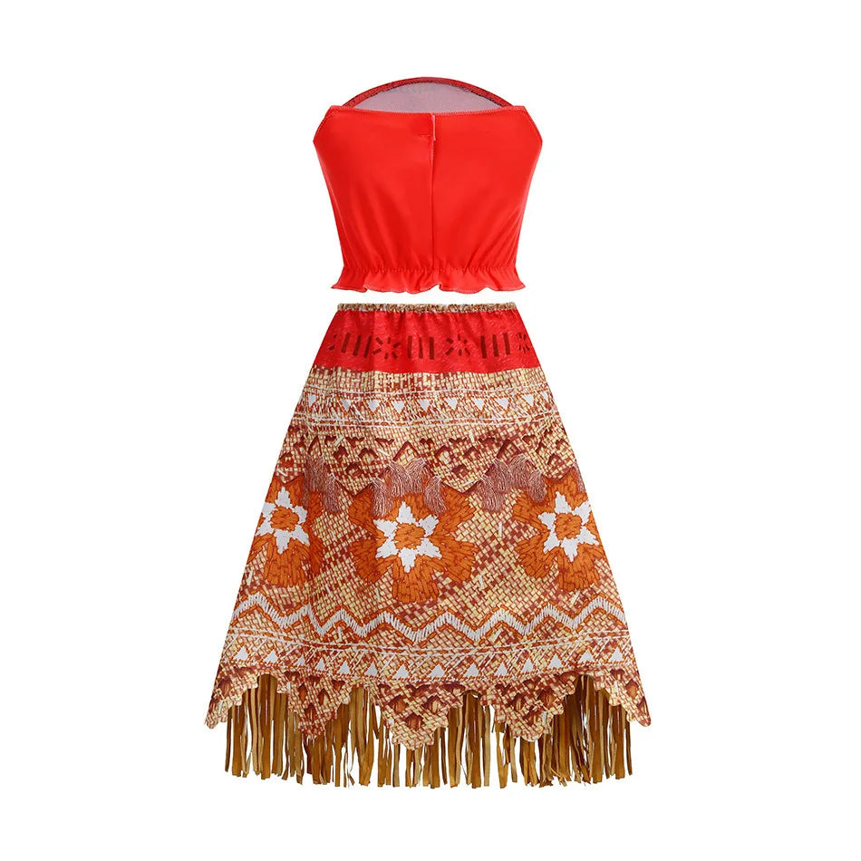 Girls Moano Dress Ocean Adventure New Movie Boy Halloween Cosplay Princess Disguise Carnival Outfit Party Costume