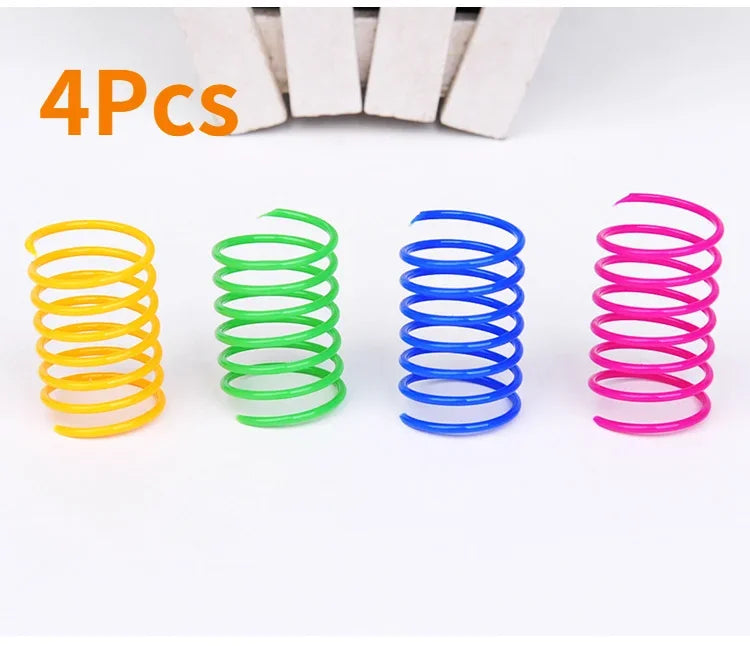 Colorful Plastic Spring Cat Toy Jumping Interactive Pet Supplies Scratch-Resistant Bite-Resistant for Cats