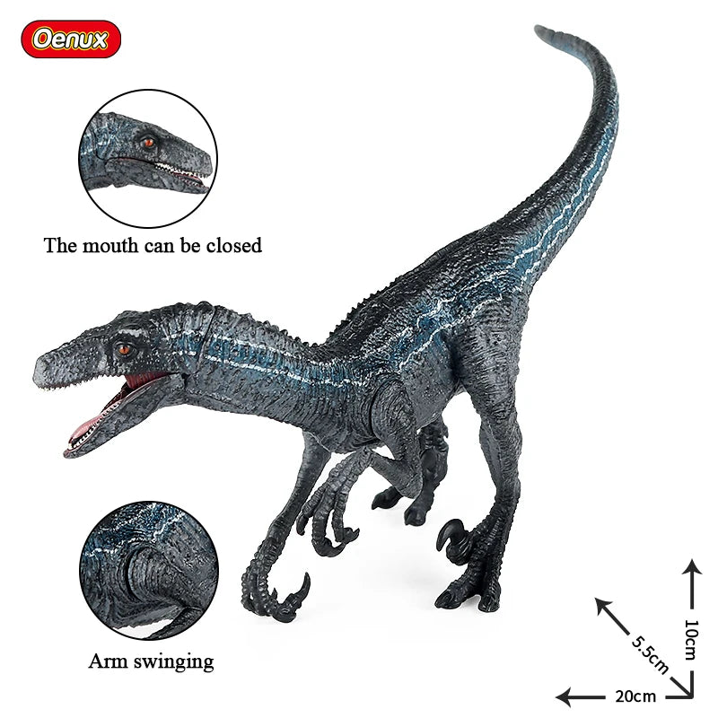 Oenux Jurassic Dinosaur Figurines T-Rex Velociraptor Spinosaurus Dilophosaurus Animal Model Action Figures Collection Kid Toy