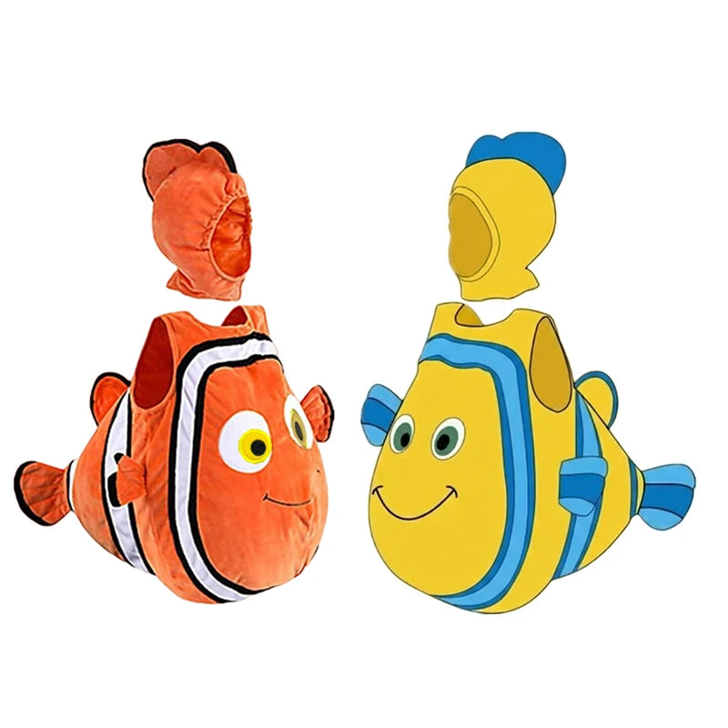 Nemo Clownfish Costume for Kids Cartoon Cosplay Halloween Christmas Party Outfit with Hat Toddler Party Performance Costumes