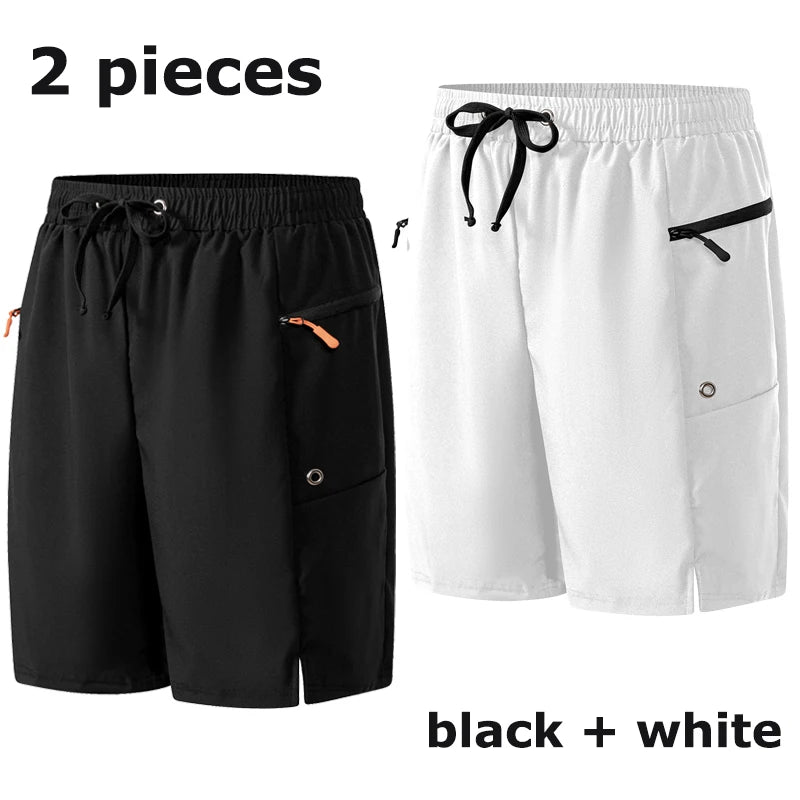 Mens Summer Beach Shorts with Zipper Pockets Quick Dry Board Shorts with Mesh Liner Swim Trunks Swimwear Swimsuit Bathing Suit
