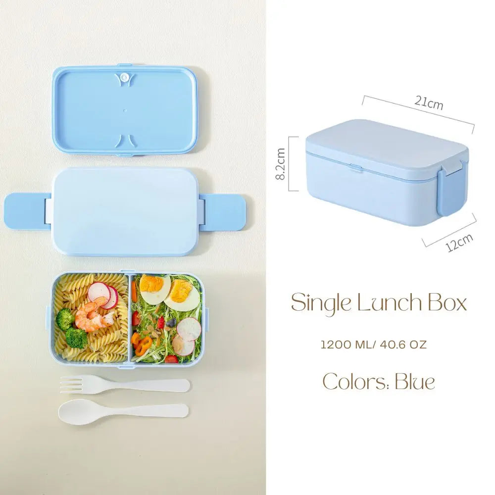 2 Layer / Single Bento Box with Handle,Large Capacity Leak-proof Lunch Box,Snack Food Storage Containers for Kids,Microwave Safe