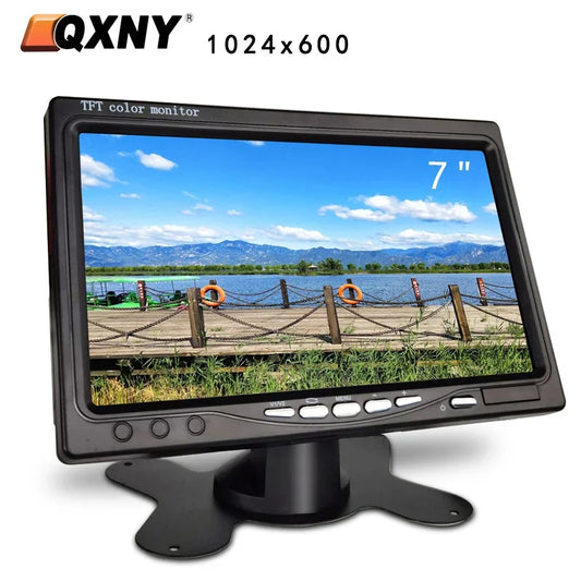 12V/24V 7 Inch Car Monitor TFT LCD 1024X600  Display Rear View Screen  for Vehicle Backup Camera CCTV Home Security Surveillance