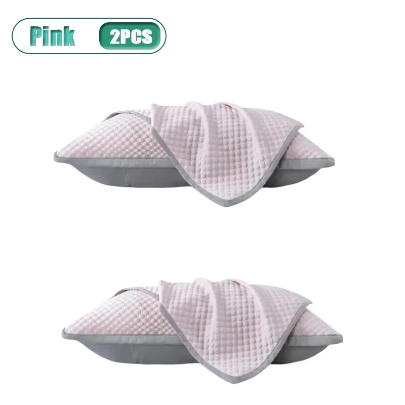 1-4PCS 48x74cm Ice Bean Pillowcase Summer Cooling Solid Color Cool Touch Fabric Washable for Air Conditioning Room