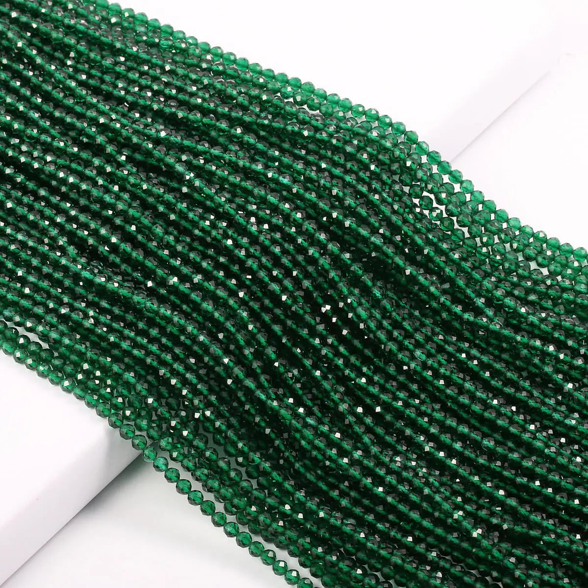 5 Strings Natural Spinel Stone Beads Faceted Round Crystal Spacer Glass Beads Bracelet DIY Jewelry Making Bracelet Necklace