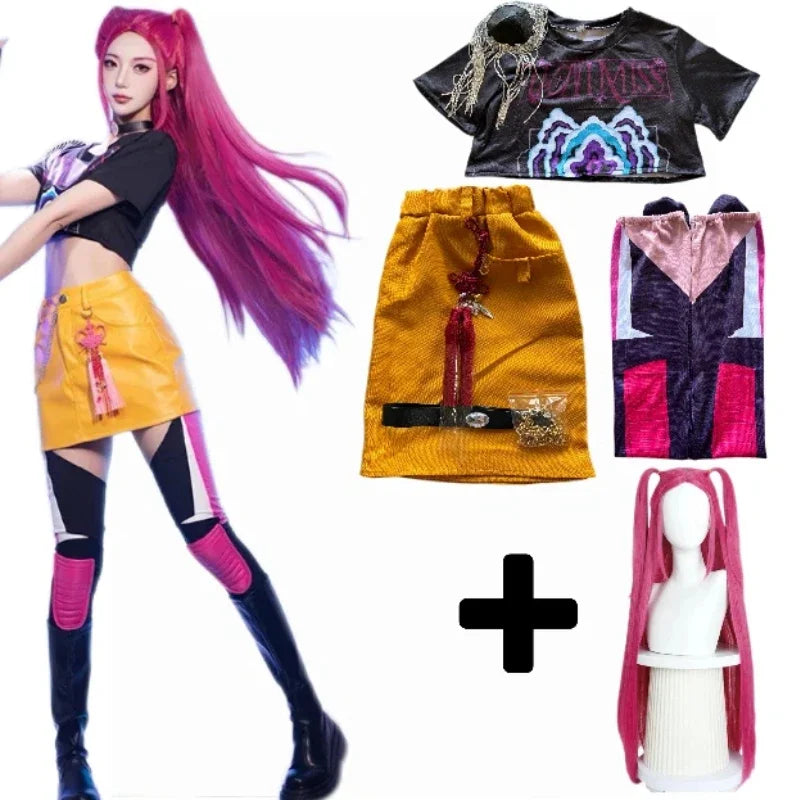 Mira Cosplay Costume  Mira Cosplay Wig  Halloween Outfit Mira Cosplay Halloween K-Pop Girl Group Idol Roleplay Outfit Women size