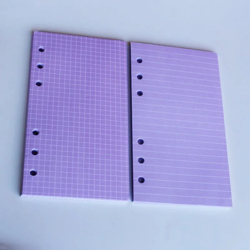 40Sheet Kawaii  A6 Loose Leaf Notebook Refill Spiral Binder Index Paper Inner Pages Line Grid Blank Agenda Stationery