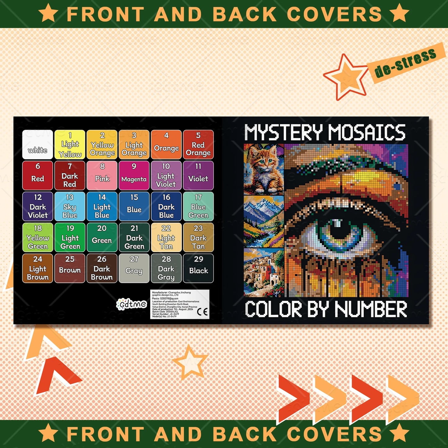 1PC MYSTERY MOSAIC COLOR BYNUMBER artwork by digital adult Coloring Book DIY Painting Drawing Coloring By Num