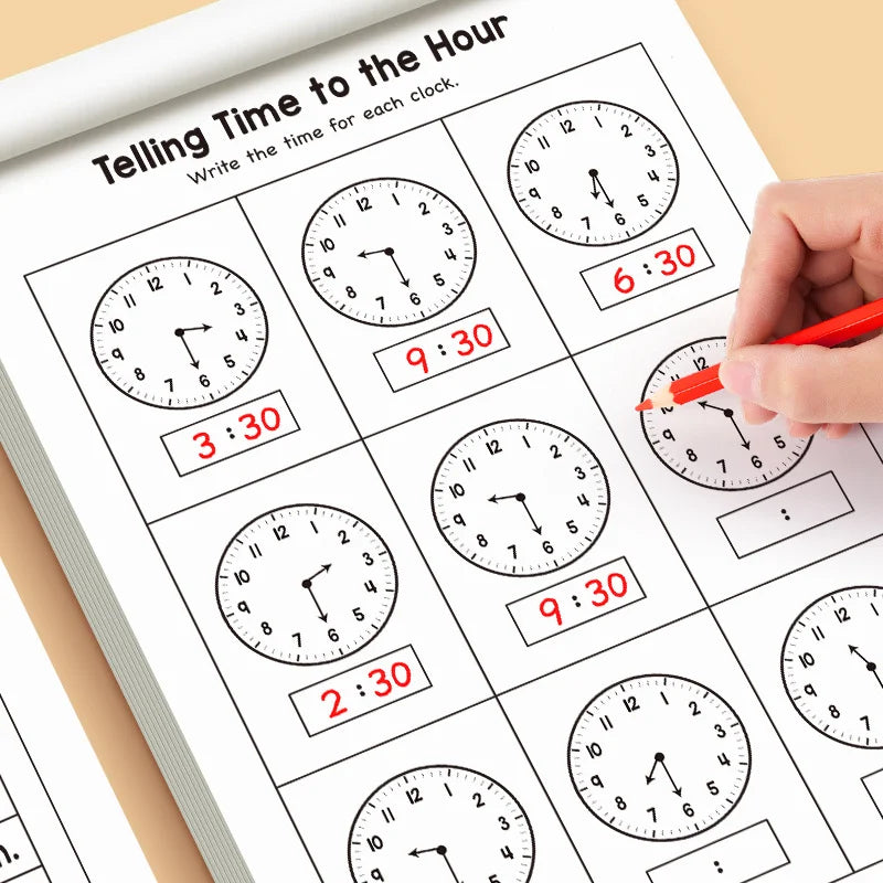 Kids Telling Time Workbook, Early Educational Clock Learning Book, Fun Time Recognition Activity Book for Toddlers