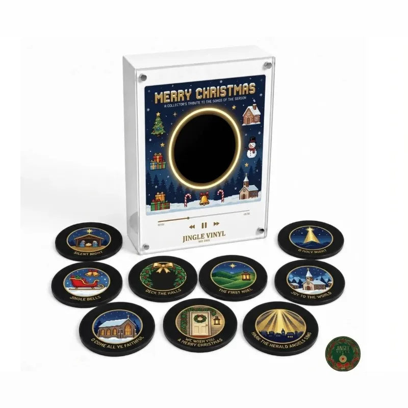 2026 Christmas NFC Light‑Up Rotating Craft Refrigerator Magnet Custom Play Music Box Xmas Home Decoration Holiday Present