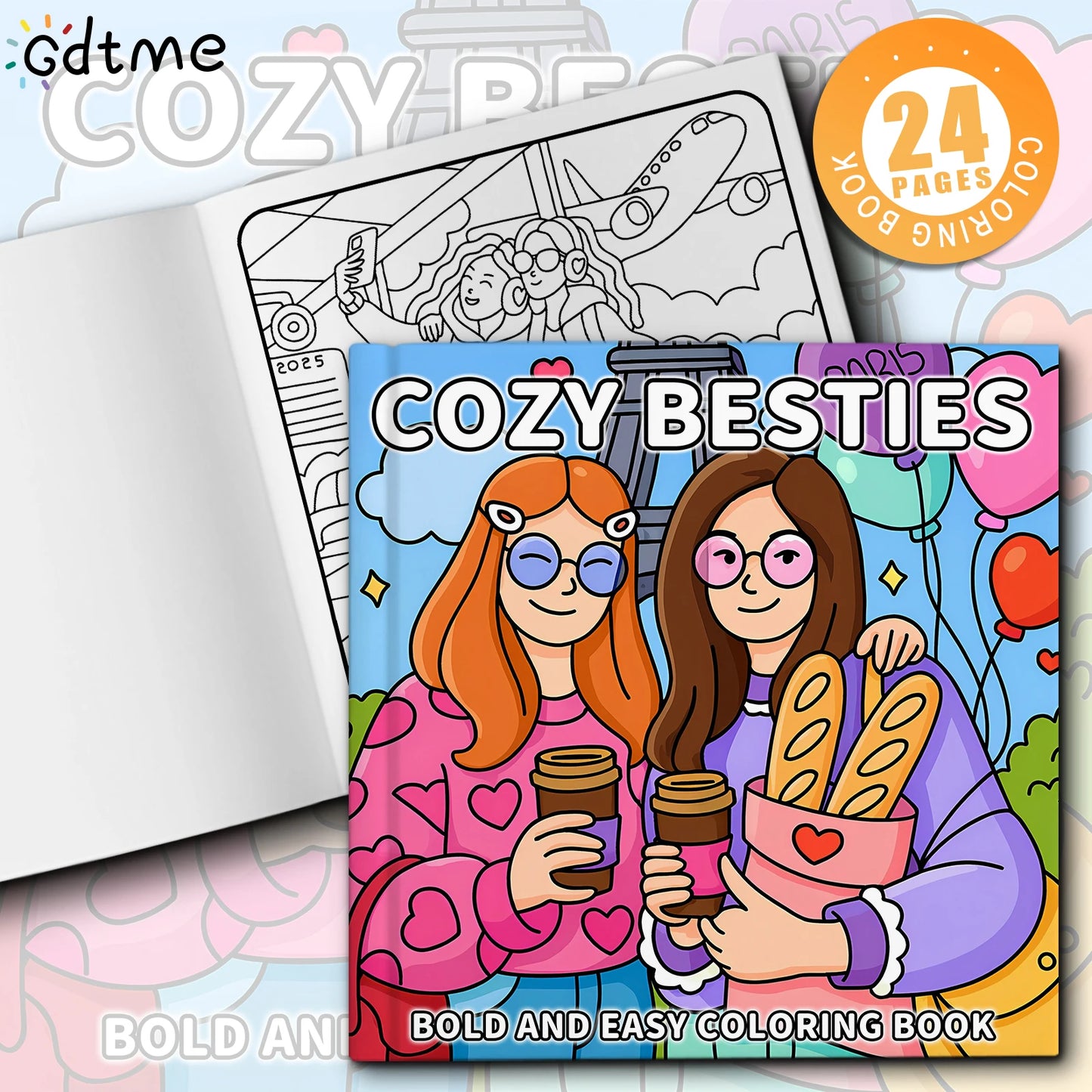 COZY BESTIES: Coloring Book for Adults And Kids Featuring Cute Cozy Daily Activities for Relaxation DIY Painting Drawing Gift