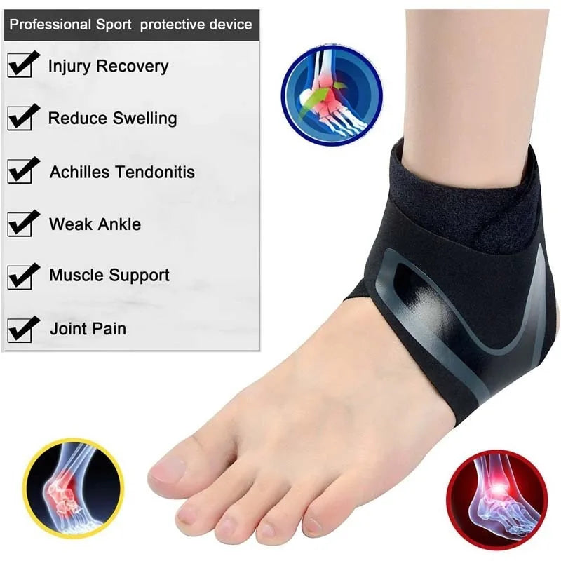Adjustable Ankle Brace for Sports Injury Recovery Compression Support Wrap for Pain Relief and Stability