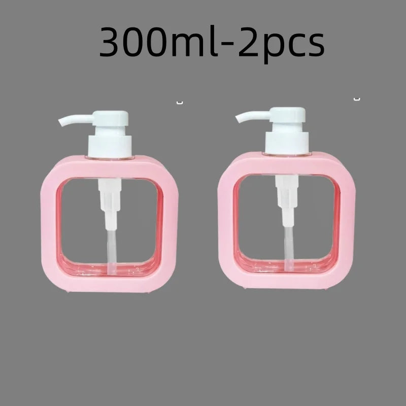 300/500ml Bathroom Soap Dispensers Refillable Lotion Shampoo Shower Gel Holder Portable Travel Dispenser Empty Bath Pump Bottle
