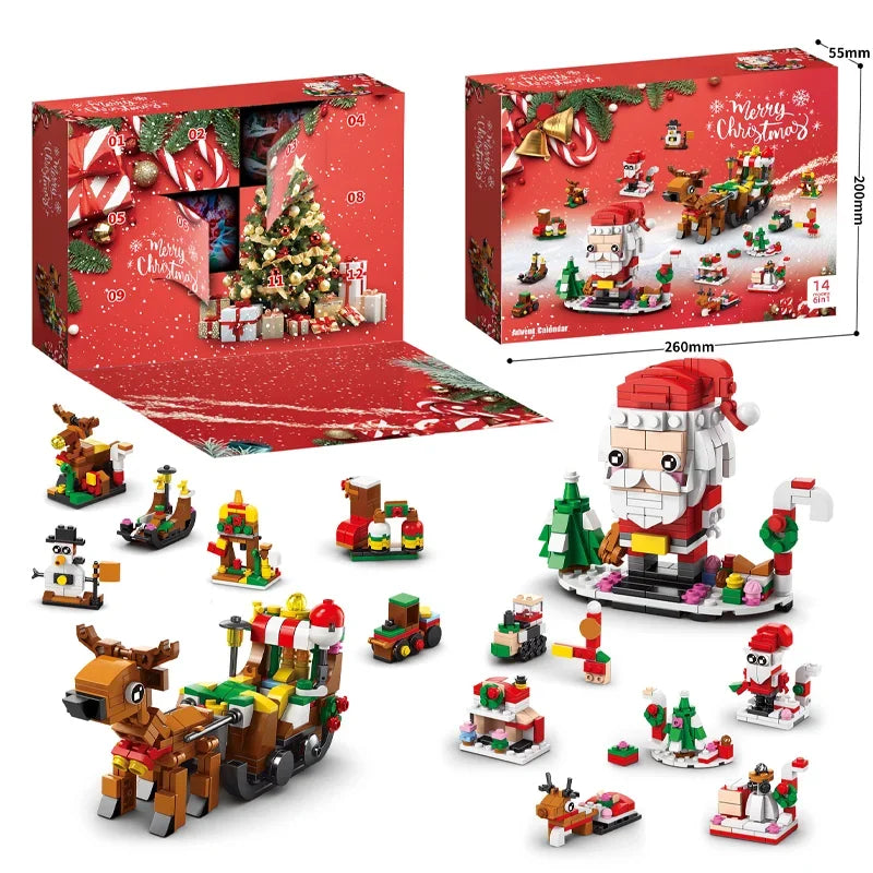 Surprise Christmas Advent Calendar Blind Box Christma Building Blocks Toys Kids Sets Santa Claus Toys Set Children’s Gifts﻿