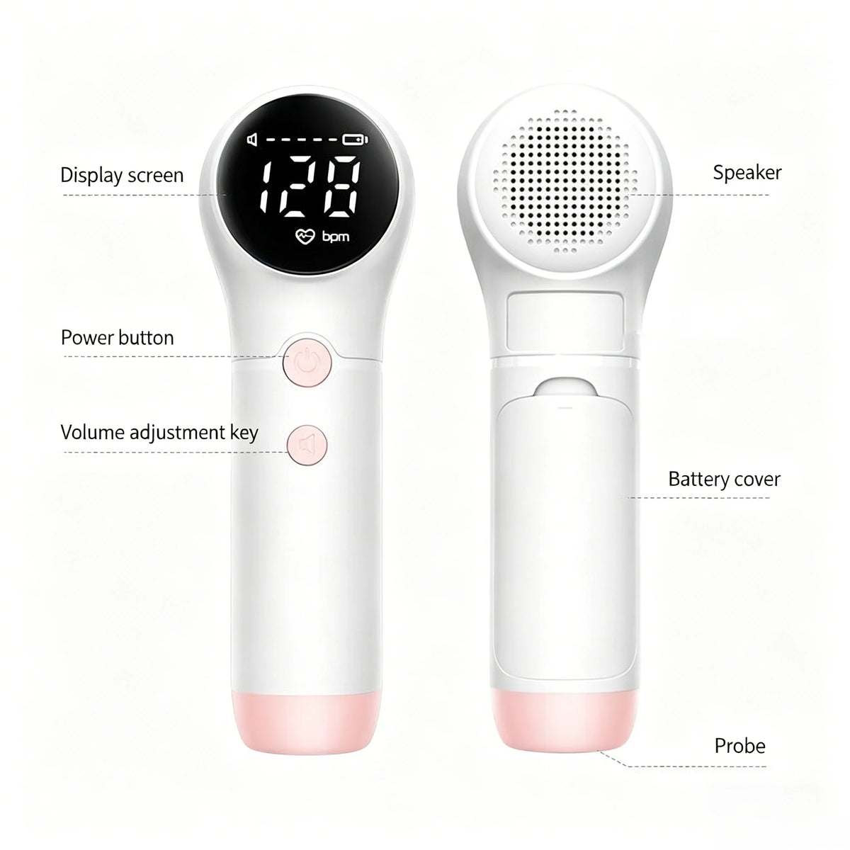Portable Ultrasound Doppler Fetal Pregnancy Electronic Monitor For Pregnant Women Baby Fetal Movement Ultrasound Stethoscope