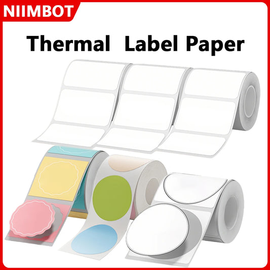 Niimbot Thermal Label 20-50mm Width Round/White/Color Adhesive Sticker Waterproof Paper For B1 B21 Mini Printer Tags Label Maker