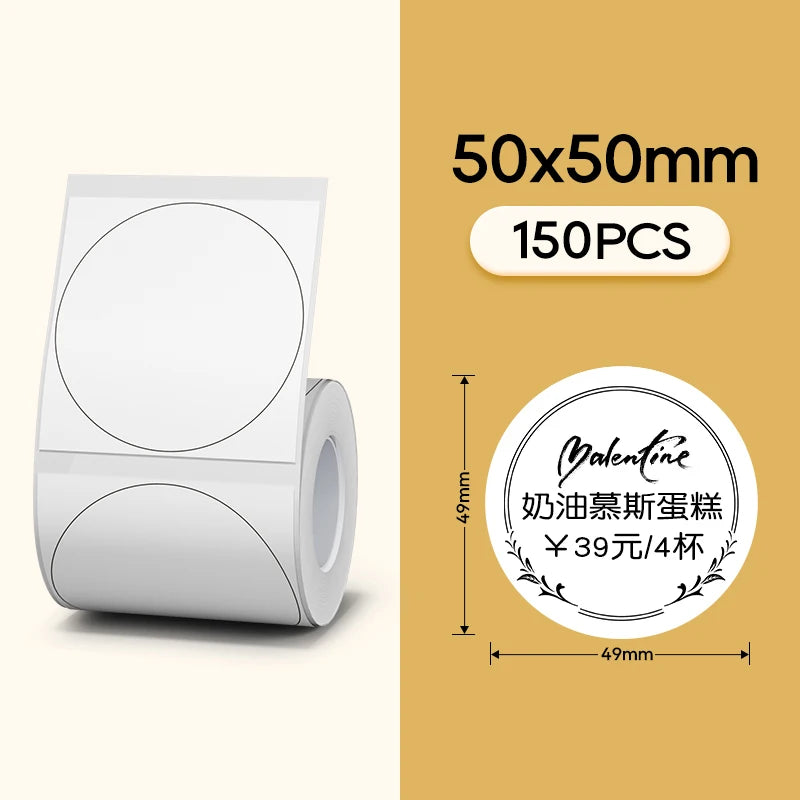 Niimbot Official Label Paper Roll Round White Transparent Sticker Paper Rolls for B21 B1 B203 Label Machine Printer