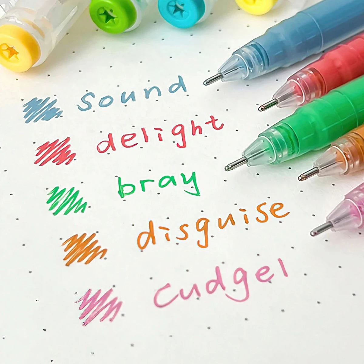 Languo Gel Pen Large Capacity Handbook Pens 6/9Pcs 0.6mm Student Art Diy Doodling Drawing Markers Office Kawaii Art Stationery