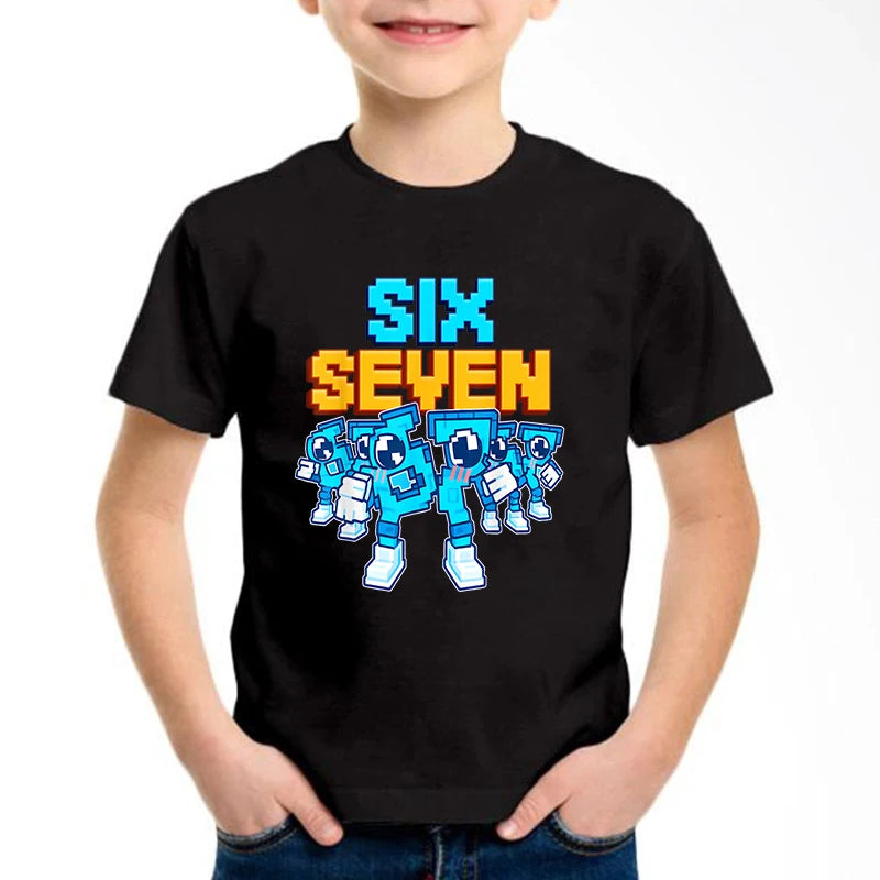 New Funny Six Seven Italian Brainrot 67 Number Graphic Print T-Shirt Boy/Girl Summer Short Sleeved Kids Comfortable Tshirt Top