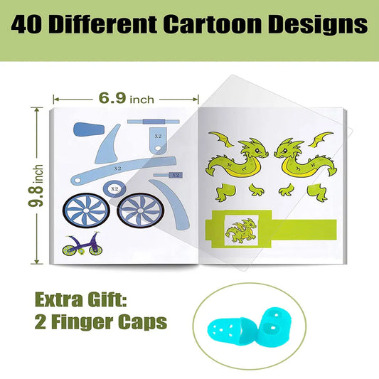 3D Pen Drawing Book – 22 or 40 Pattern Template Pad with Clear Plate