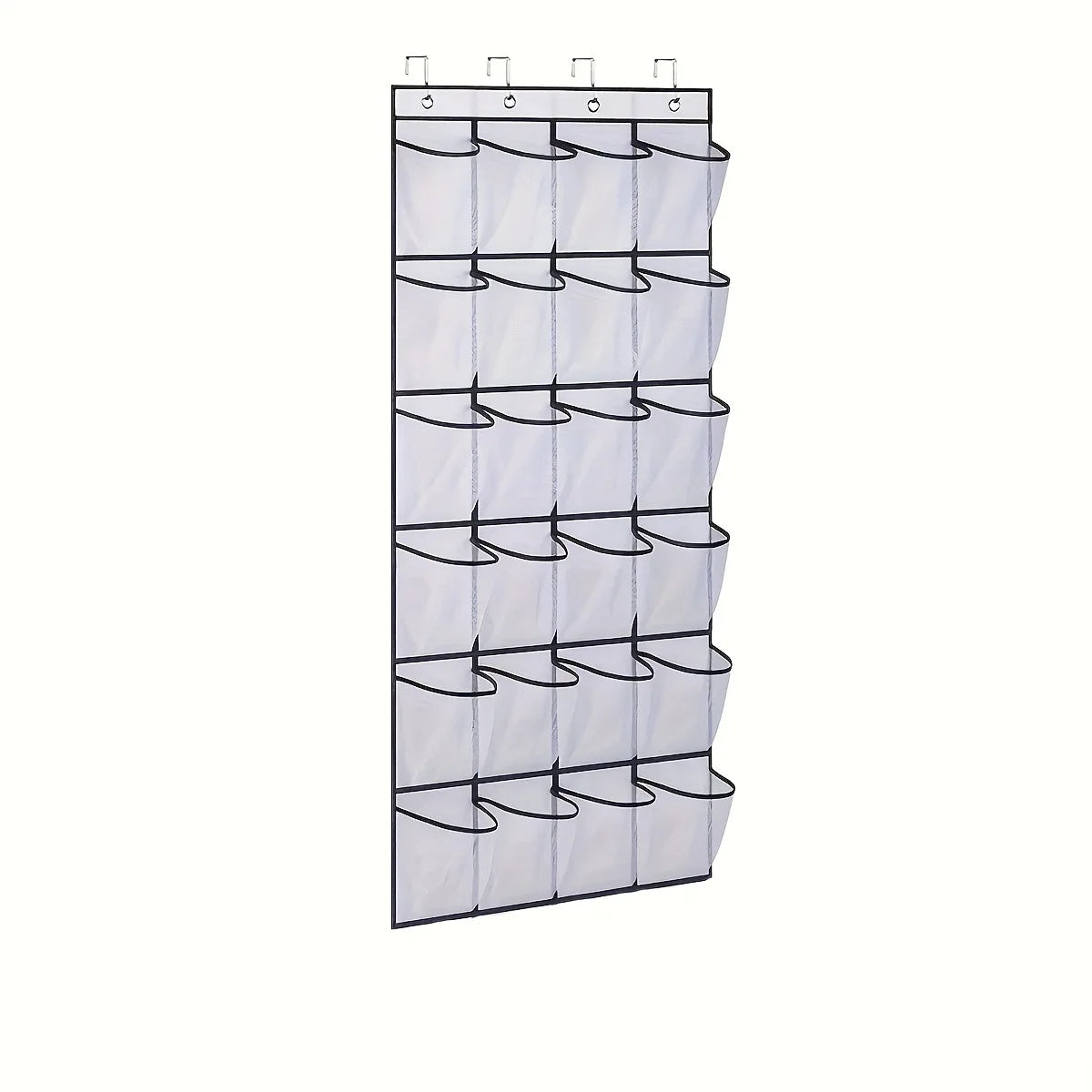 40/24/14 Grid Wall-Mounted Shoe Organiser Fabric Closet Bag Storage Rack Mesh Pocket Clear Hanging Over The Door Cloth Box