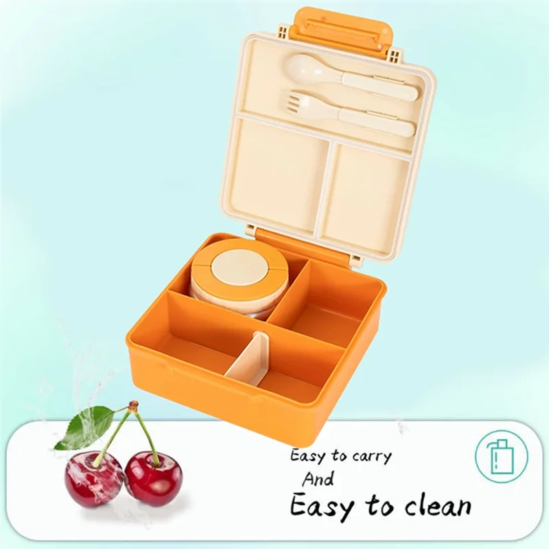 A005-Insulated Bento Box For Kids Leakproof Lunch Container Food Containers Kids Thermo Insulated Hot Food Jar