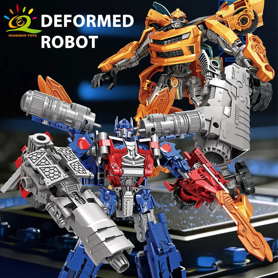 2IN1 Transformation Toys Robot Car Alloy Plastic Movie Anime Action Figures Deformed Mecha Warrior Model Toy for Children Gifts