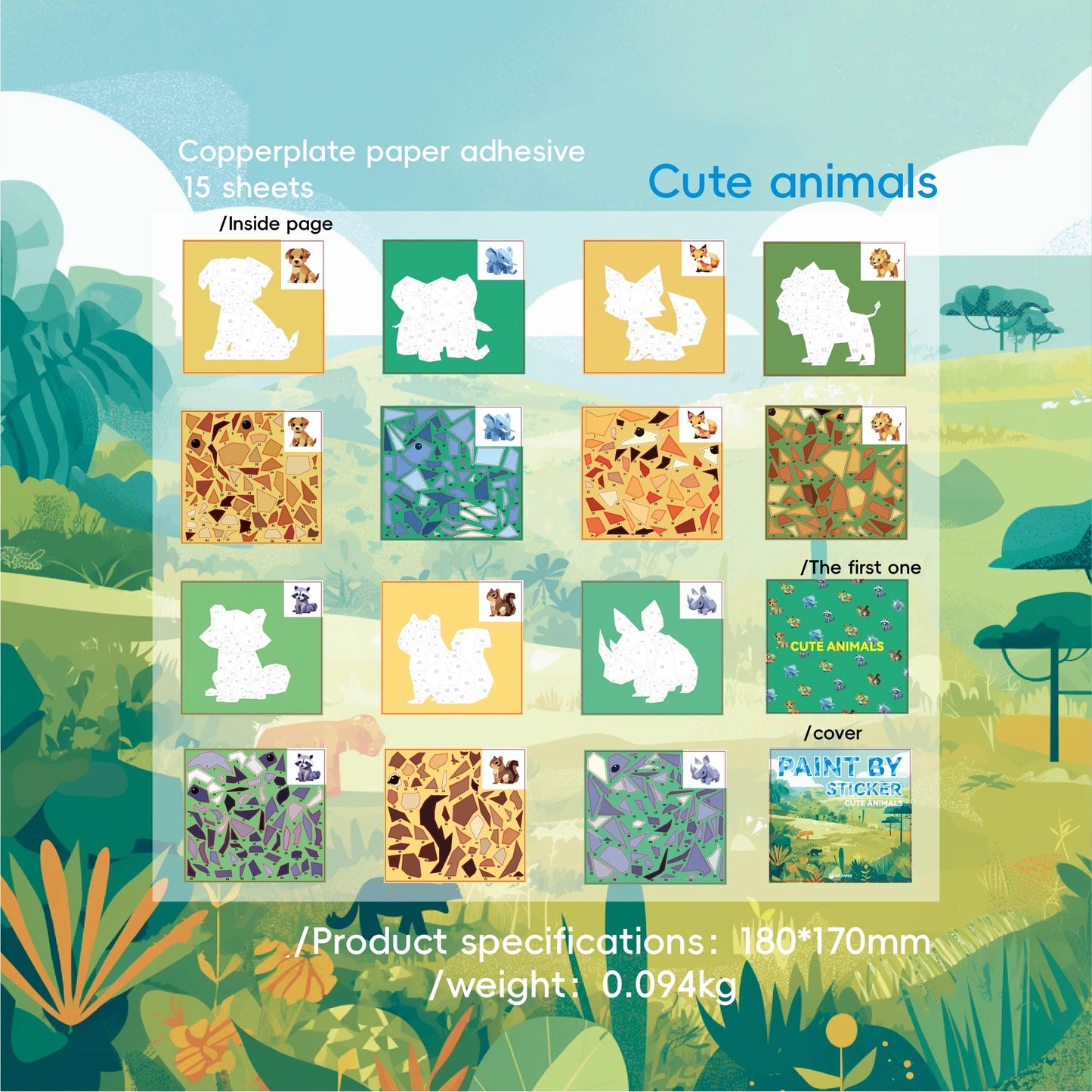 4 Styles Cute Animal Puzzle Sticker Books, Educational Toys for Kids Ages 3+, Fun Learning Activities for Toddlers and Children