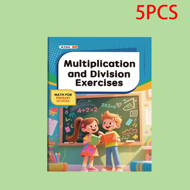 Multiplication and division workbook, math practice book, improve calculation skills, educational tool for brain development