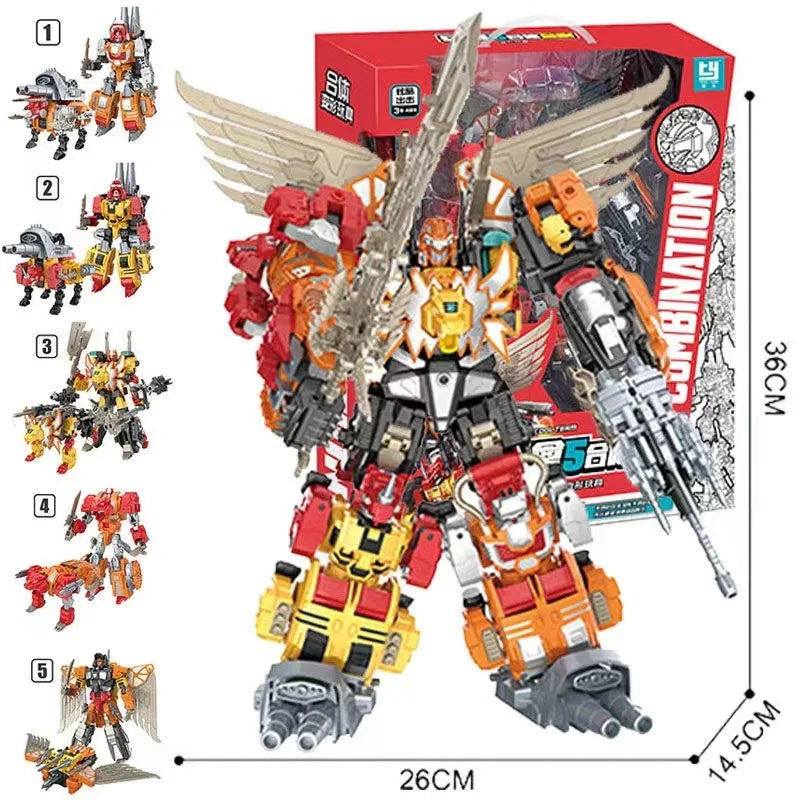 Children's Toy Transformation Robot Multi Shape Combination and Assembly Dinosaur Mechanical Wild Animal Model Transformation