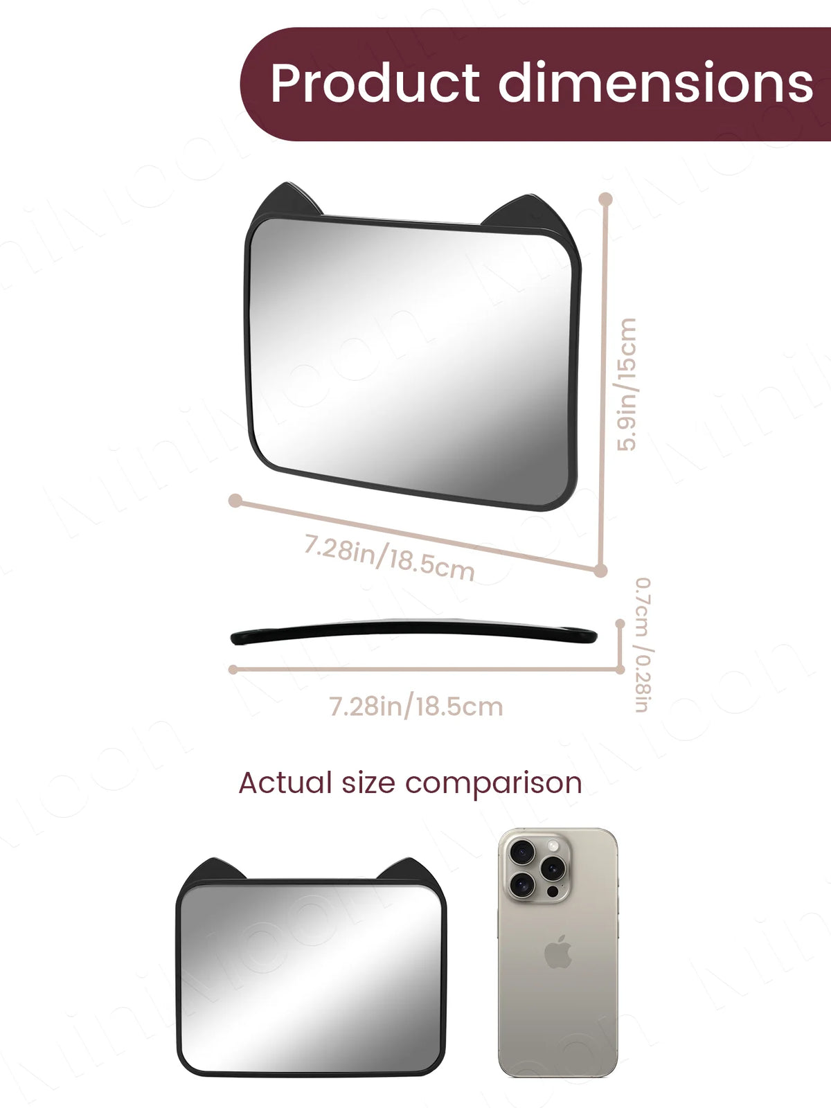 1PC Adjustable Wide-Angle Car Seat Mirror, Headrest Mount Safety Monitor for Rear-Facing Baby & Child