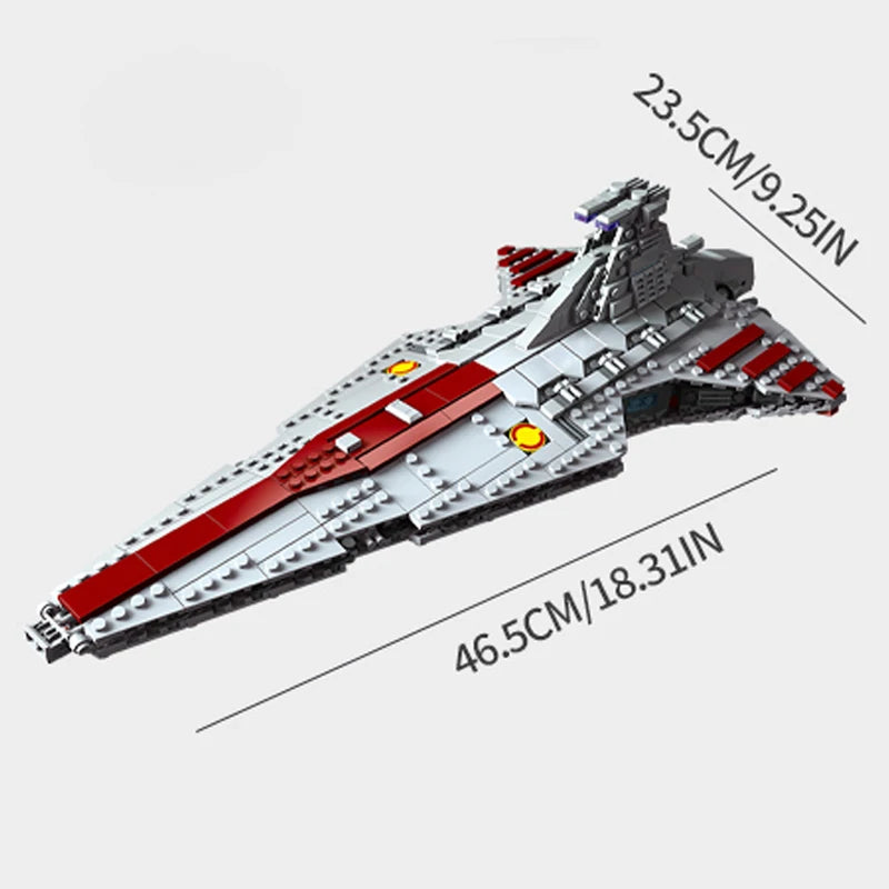960PCS Space Battleship Building Blocks Spaceship Defense Ship MOC Model Bricks Kits Desktop Decoration Adult Toy Birthday Gifts