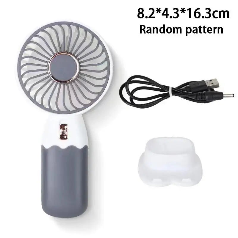 2In1 Mini Electric Fan Outdoor Portable Handheld Usb Rechargeable Cooling Desk Fan With Mobile Phone Stand Function Summer·