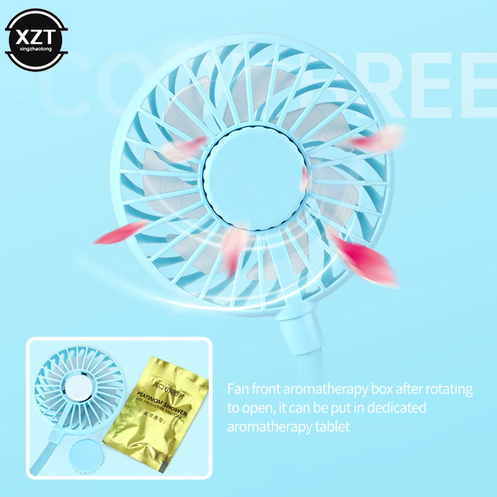 New Bendable Fan Car Seat Clip Fan Aroma Diffuser Mini Usb Charging Small Fan Mute Desktop Fan Baby Stroller Summer Cooling Fans