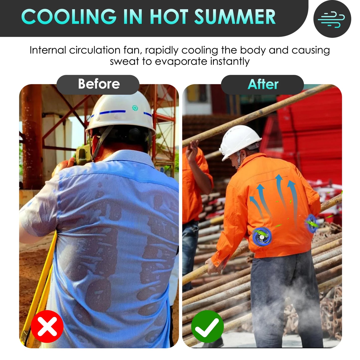 1 or 2 Pairs 5V Cooling Fan 3 Gear Adjustment For Special Summer Outdoor Air-Conditioned Vests High Speed Conditioning Cool Fan
