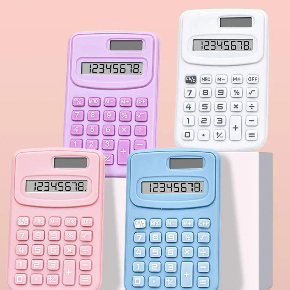 Small Solar Calculator Portable Calculator Cute 8 Digits LCD Electronic Home Office Calculator For Kid Primary School Calculator