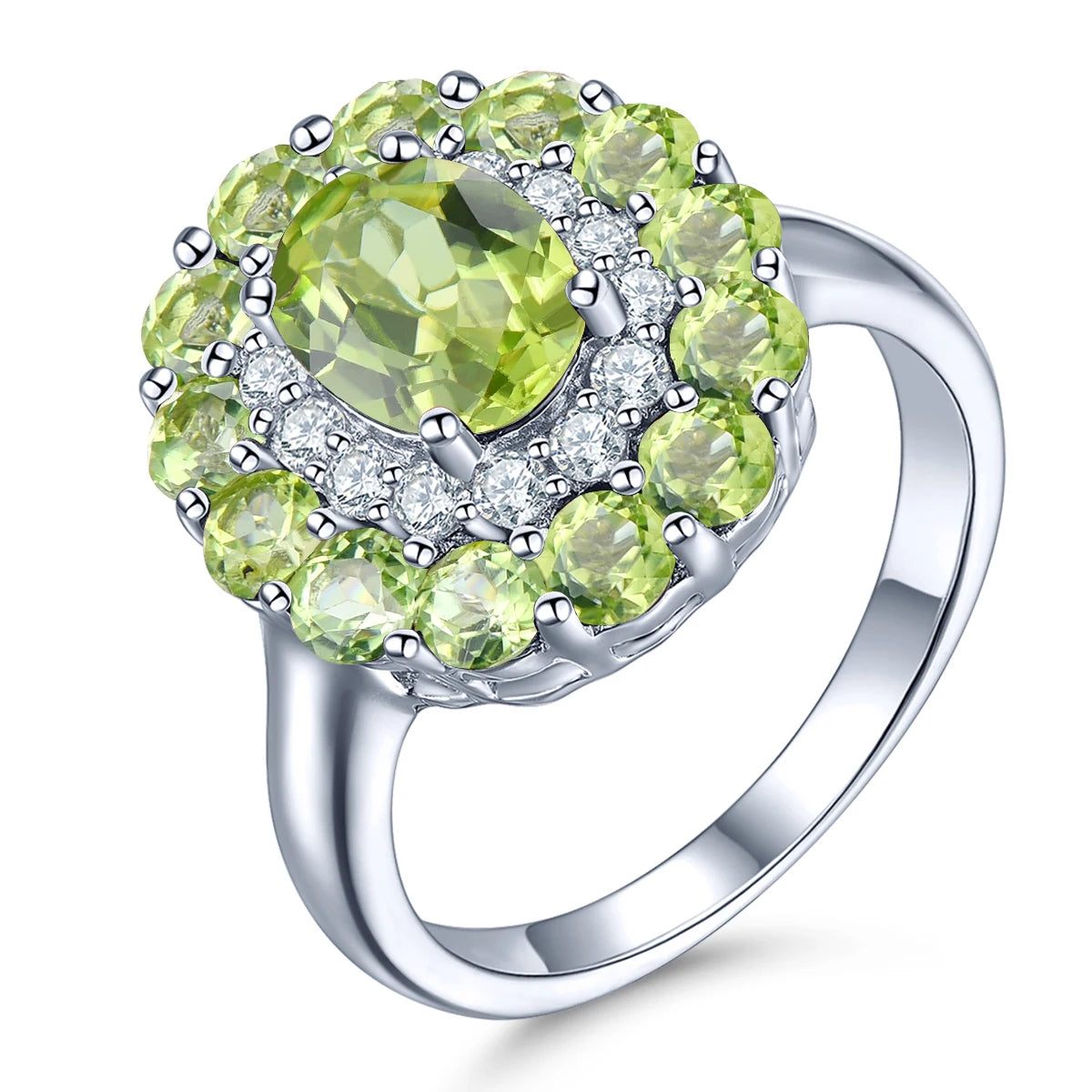 Natural Opal Solid Sterling Silver Rings 1.78 Carats Genuine Gemstone Romantic Classic Fine Jewelry Design S925 Women Birthday