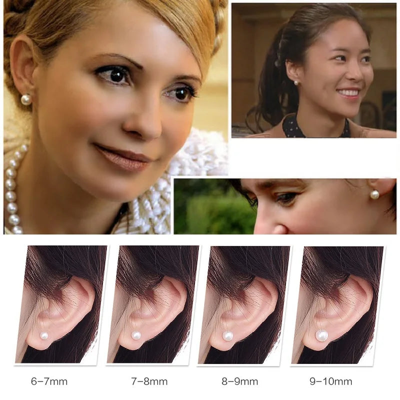Wholesale Natural Freshwater Pearl Earrings Real S925 Sterling Silver Stud Earrings For Women Jewelry Birthday Gift