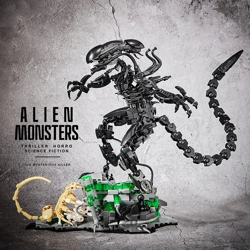 Creative MOC 958pcs Alien Monster Building Blocks Bricks Set DIY Alien Figures Assembly Model Kit Toys For Children Adult Gifts