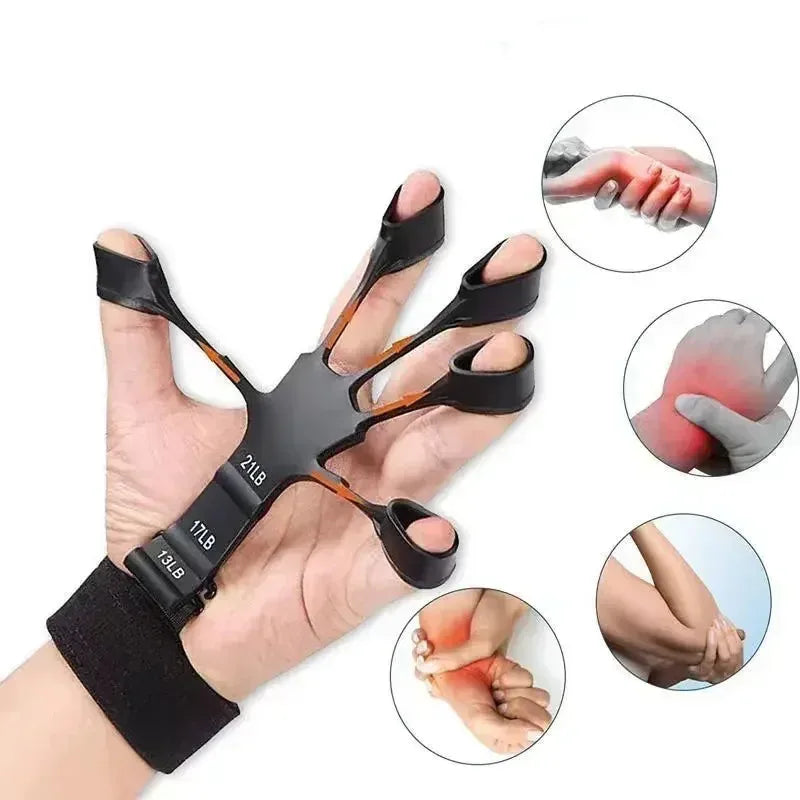 Finger Exerciser Hand Grip Strengthener Adjustable Silicone Forearm Wrist Trainer for Fitness Workouts Home Gym