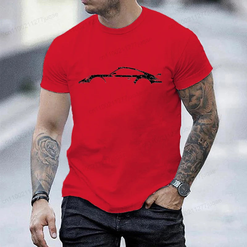 Minimalist Style T-Shirt for Men Women,Round Neck Short Sleeve Tee Shirts, Funny Race Car Printed T-Shirts for Men & Women Tops