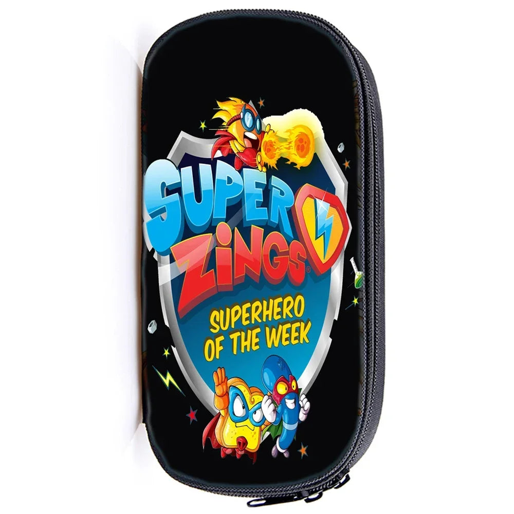 Super Zings Pencil Case Kids Pencil Holder Funny Superzings Printed Pen Bag Students Cute Bag Teens Bag Boy Girl for School