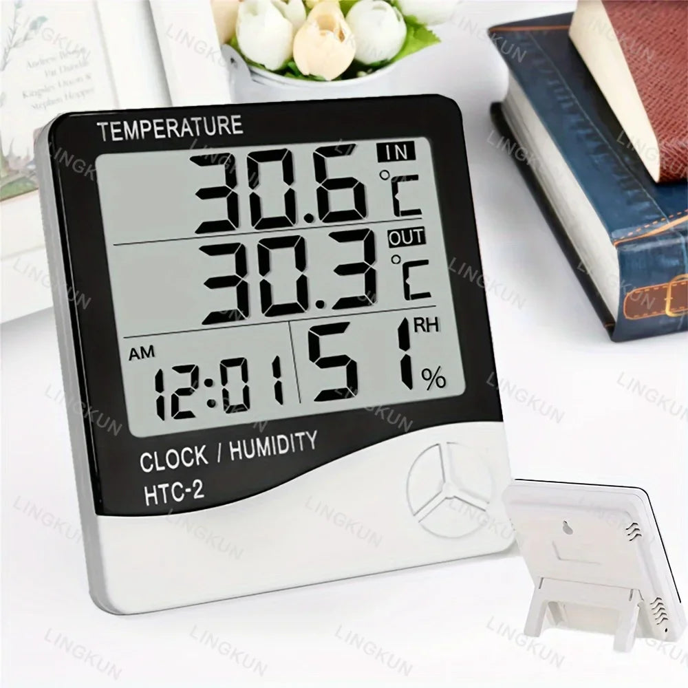 Indoor LCD Digital Thermometer Hygrometer - Electronic Temperature & Humidity Meter Sensor Gauge Weather Station for Home