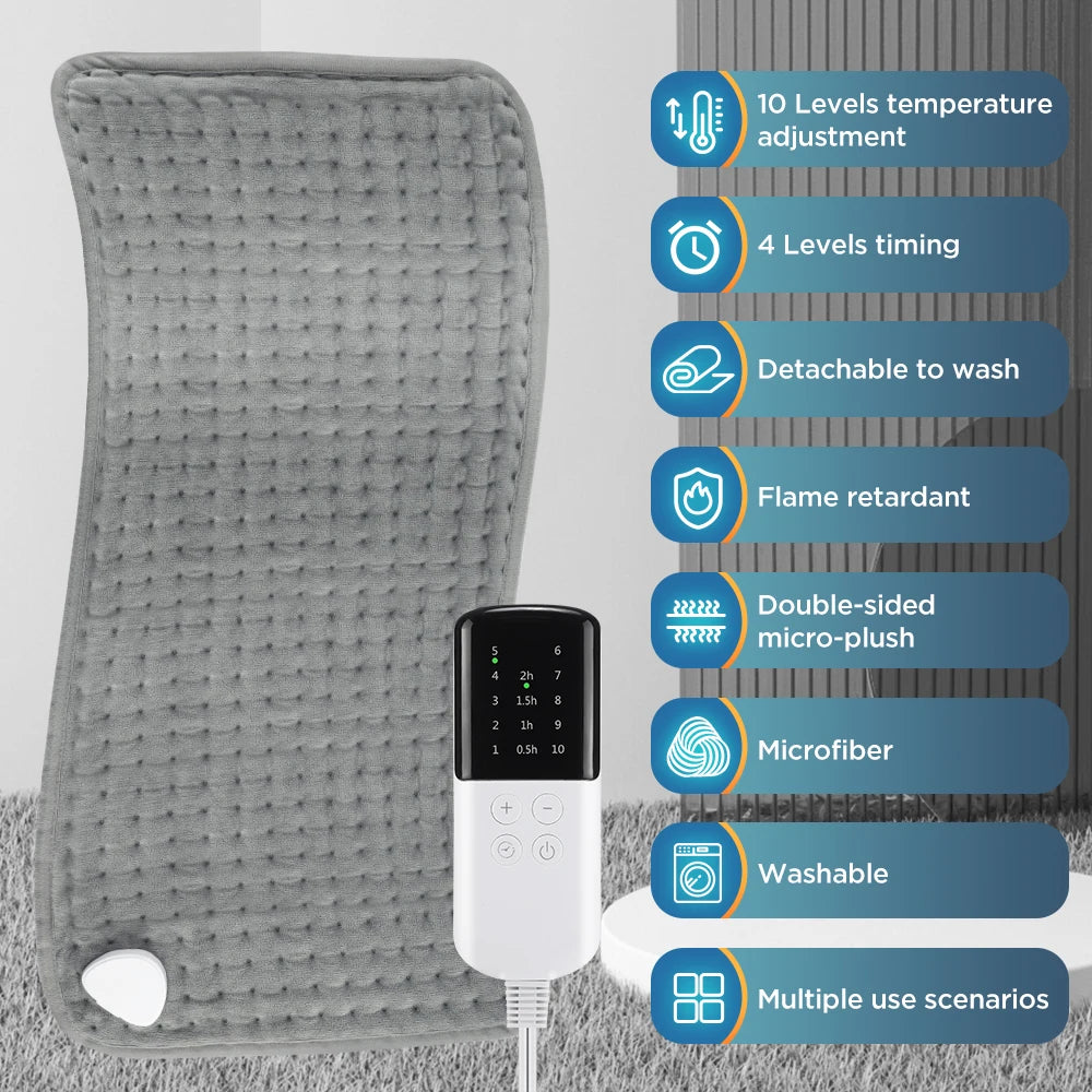 30x60cm Electric Blanket 9/10 Levels Hot Compress Pad for Legs Back Hands Warmer Adjustment Temperature Fast Heating Thermal Mat