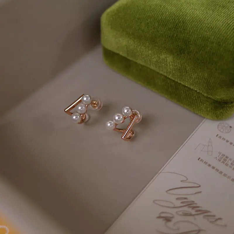 S925 Sterling Silver Luxury Imitation Natural Pearl Earrings for Women Versatile Ear Studs Fashion Jewelry Gifts Accessories