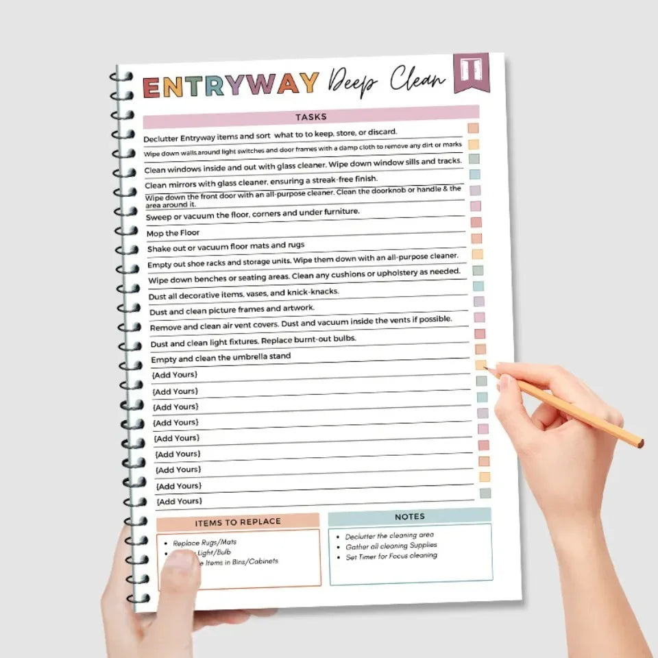 ADHD Cleaning Planner Bundle Home Cleaning Schedule Weekly Monthly Year Round Cleanliness Tips Family Chore Chart
