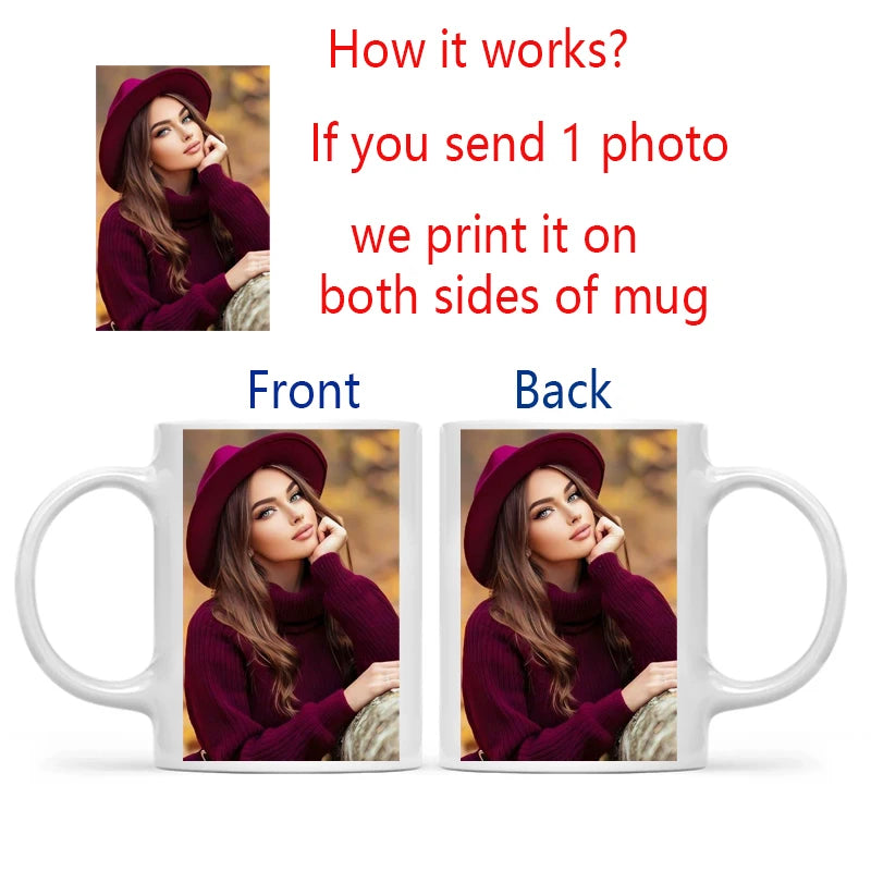 Personalized Your Photo Mug, Custom NAME Logo TEXT Cup, Customize Coffee Mugs, Tea Cups, Mothers Day, Wedding Surprised Gift