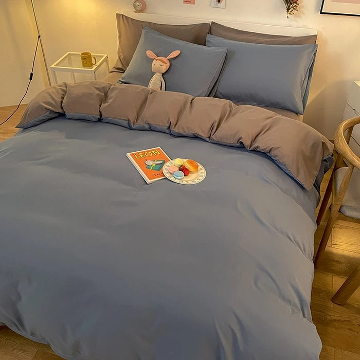 2025 New Solid Color Duvet Cover Double/Queen Size Anti-Mite Durable Comforter Cover Simple Durable (No Pillowcase)