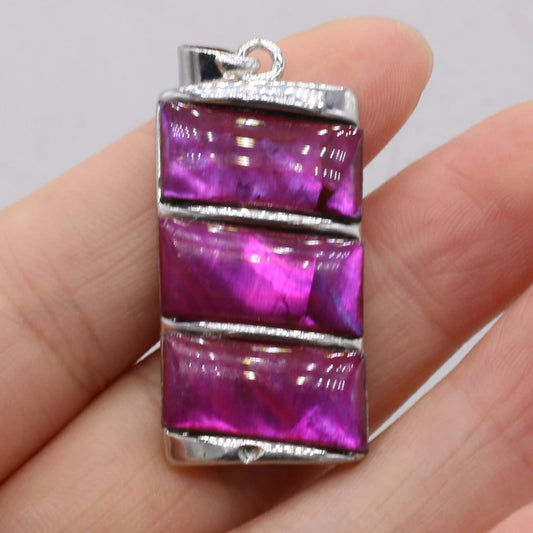Hot Sale Natural Shell Pendant Mother Of Pearl Rectangle Pendant For Jewelry Making DIY Necklace Bracelet Accessory