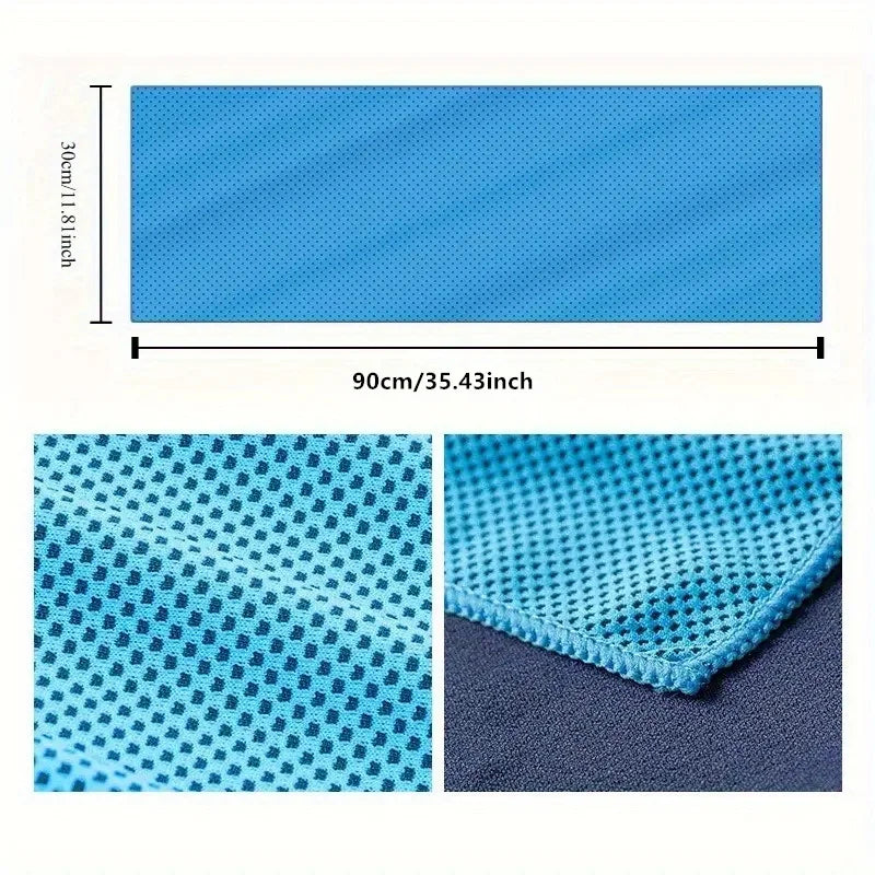 Summer cooling ice silk towel,breathable and soft,suitable for activities such as yoga,golf,gym, camping,running,exercise,etc